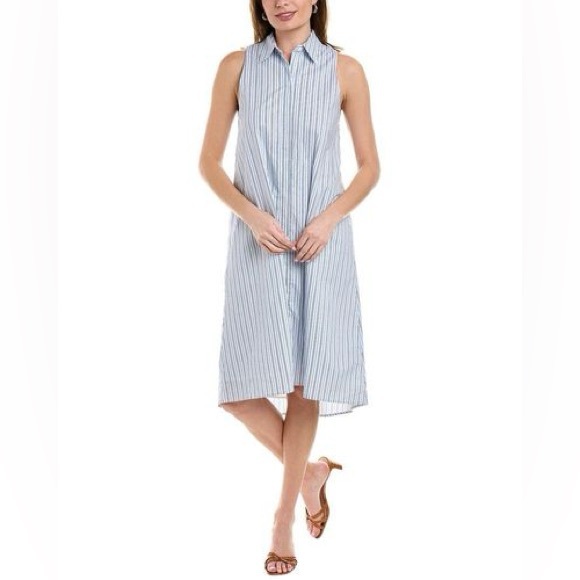 Duffield Lane Regan Sleeveless Dress Sky Blue Stripe Women’s Small - Picture 1 of 10